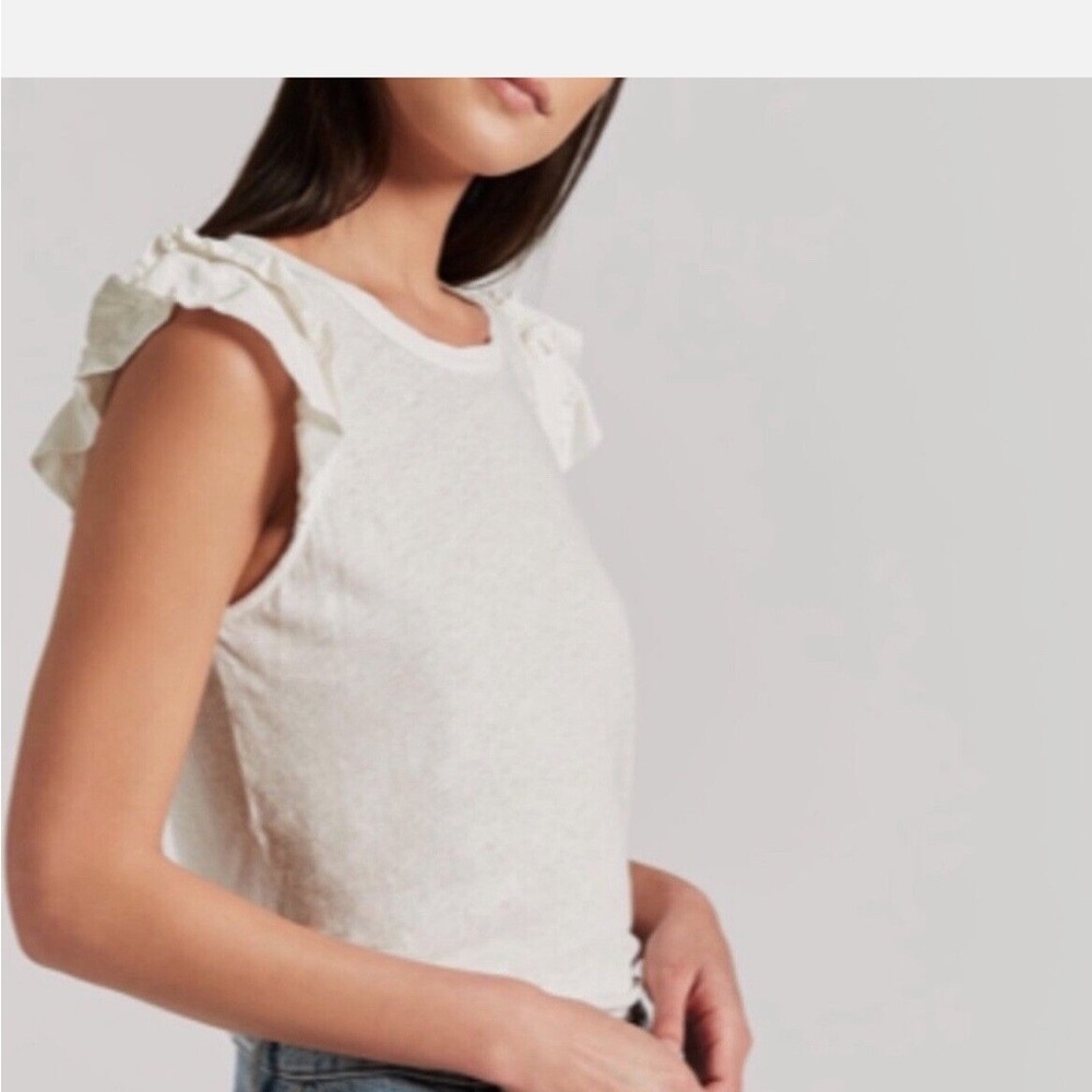 Current Elliot Double Muscle Star Cream Top Size 2 Fits MEDIUM EUC - Picture 2 of 8